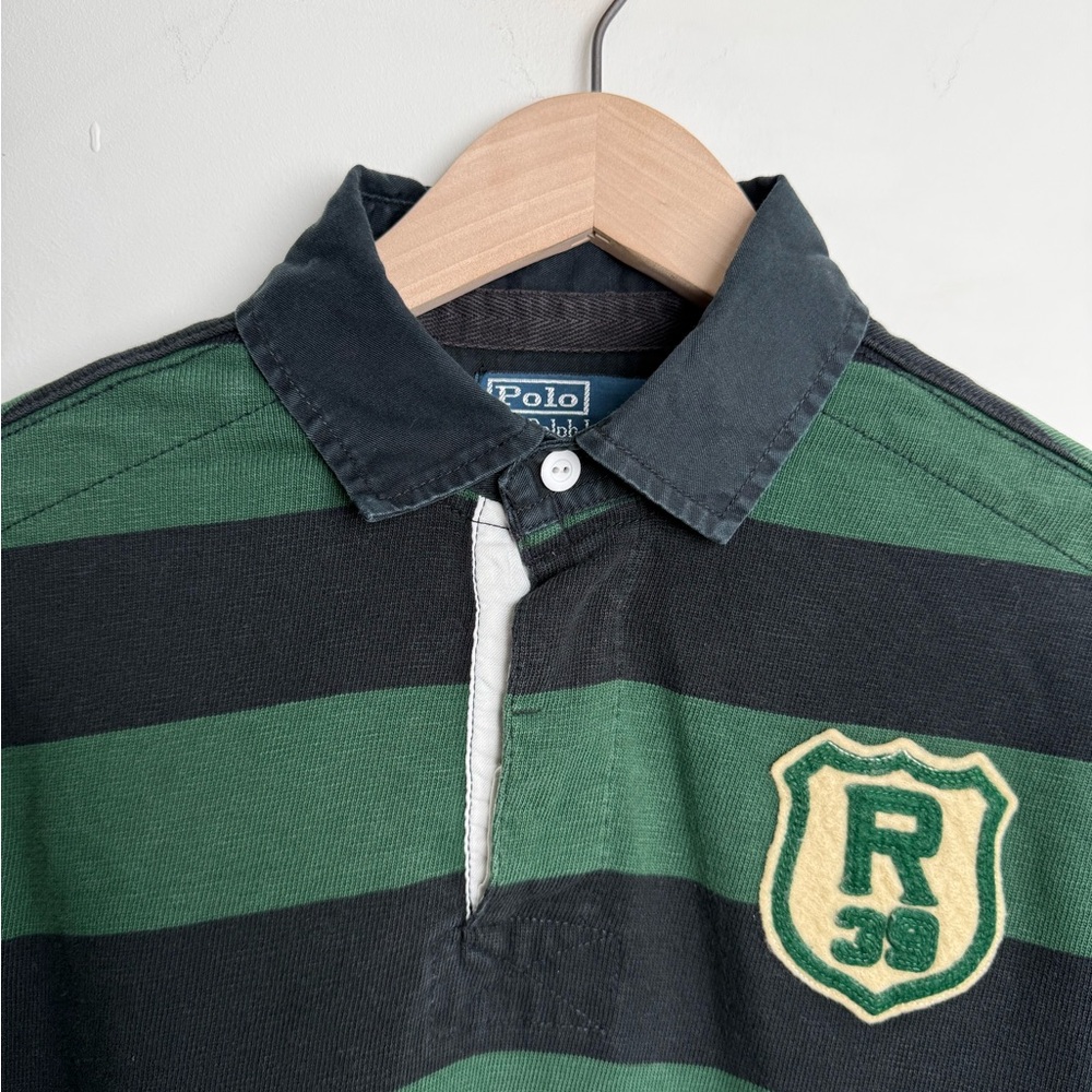 Polo by Ralph Lauren Green & Black Striped Rugby Polo - Picture 3 of 9